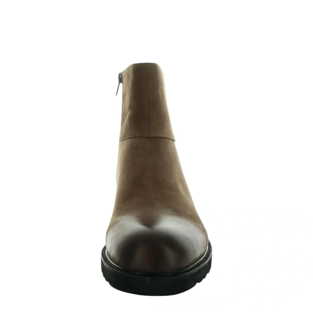 NWT David Tate Womens Damila Brown Zipper Leather‎ Booties 9.5 M